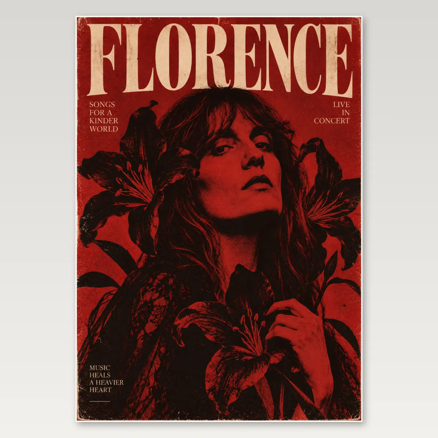 Florence Dark Floral A4 Poster mockup
