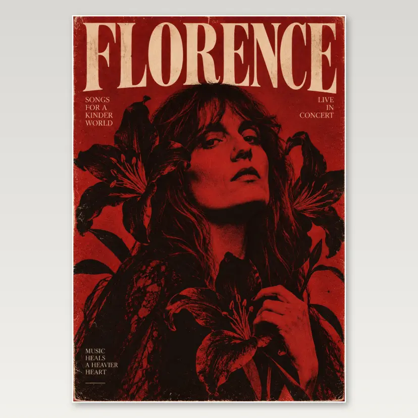 Florence Dark Floral A4 Poster