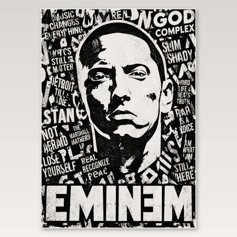 Eminem Newsprint A4 Poster