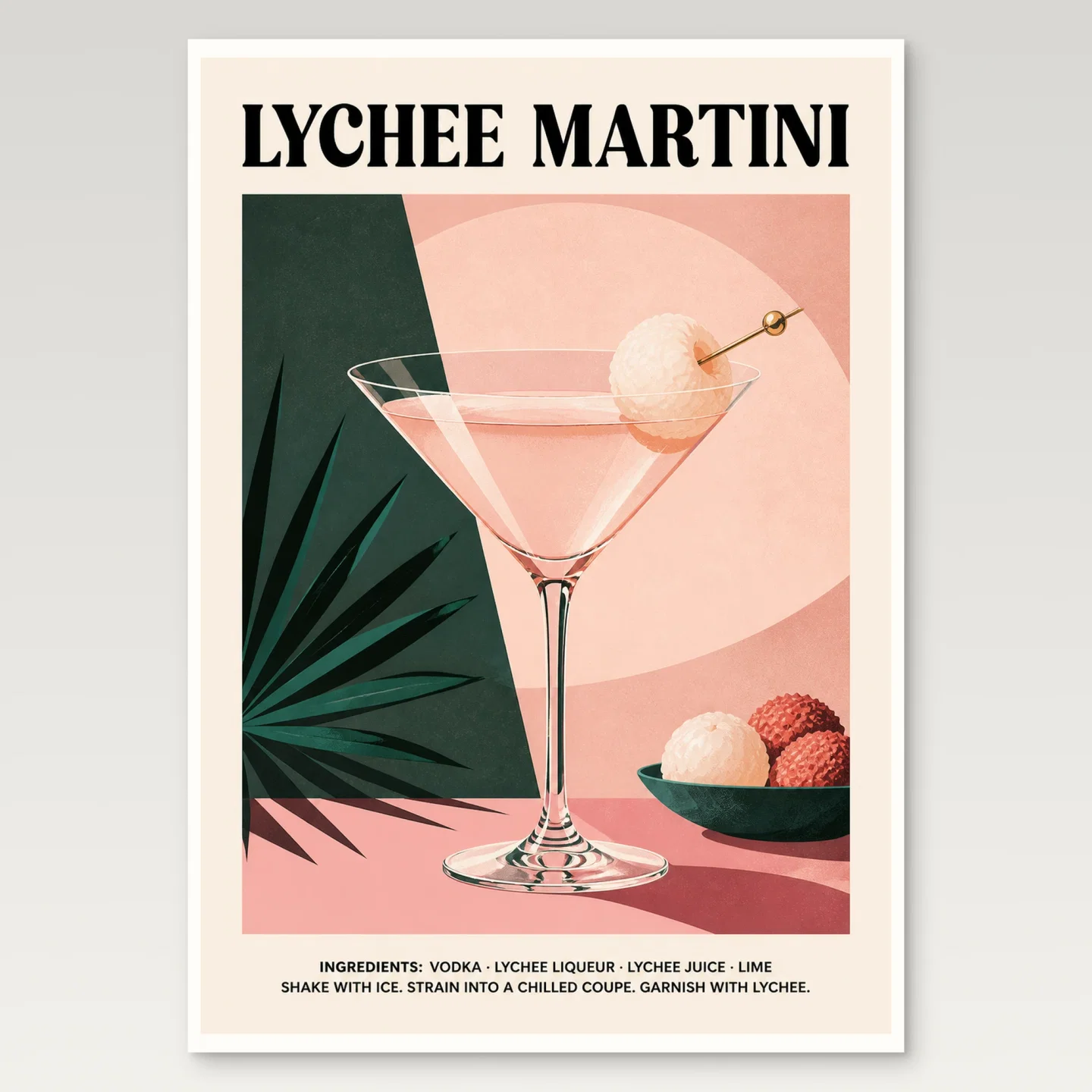 Lychee Martini Poster mockup