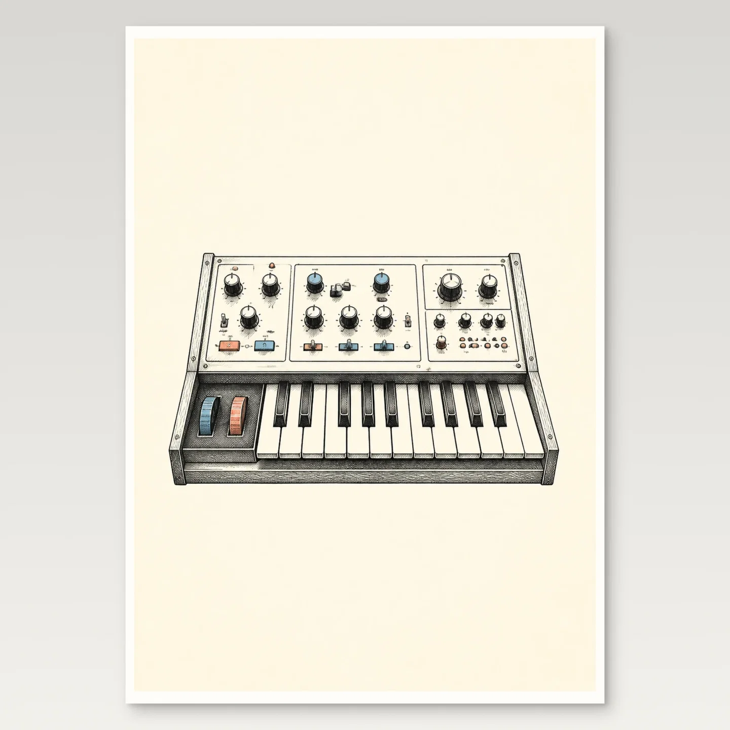 Analog Synthesizer Poster mockup
