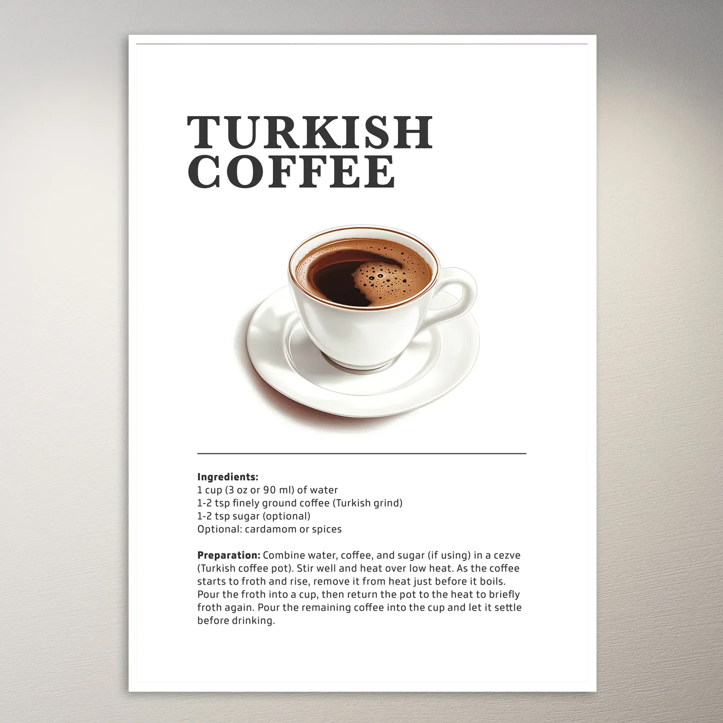 Turkish Coffee Cup Poster