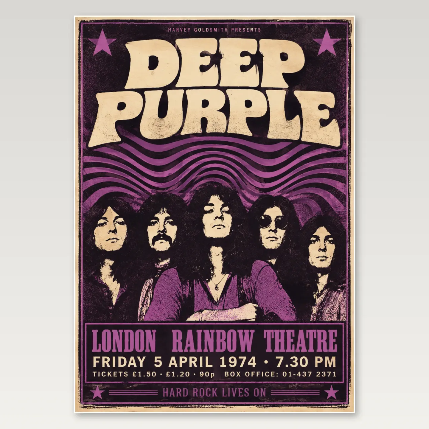 Deep Purple Violet Stage A4 Poster mockup
