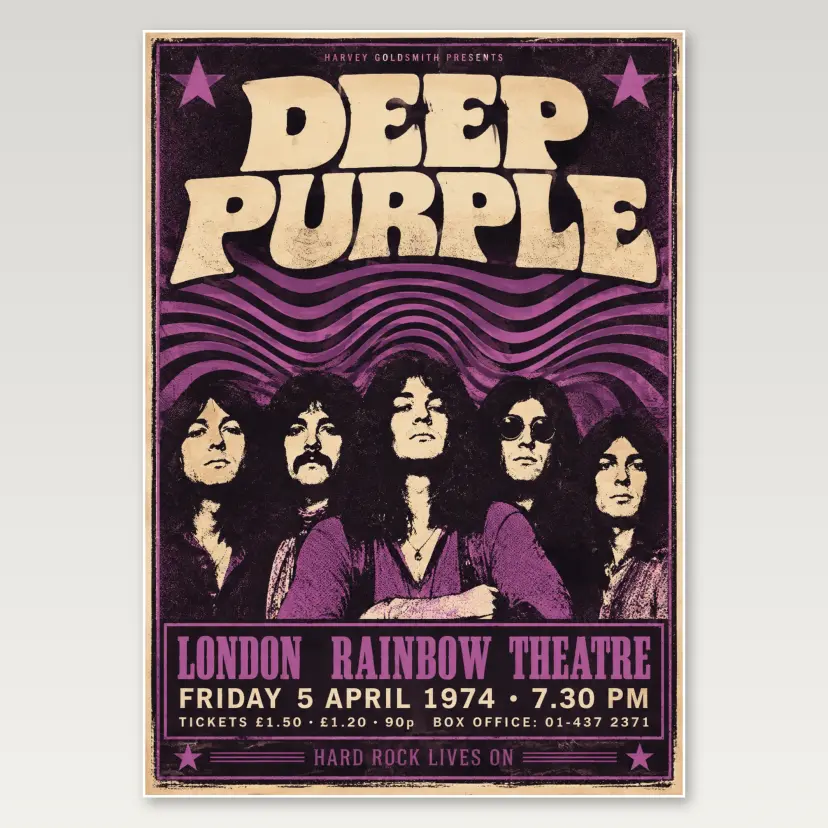 Deep Purple Violet Stage A4 Poster