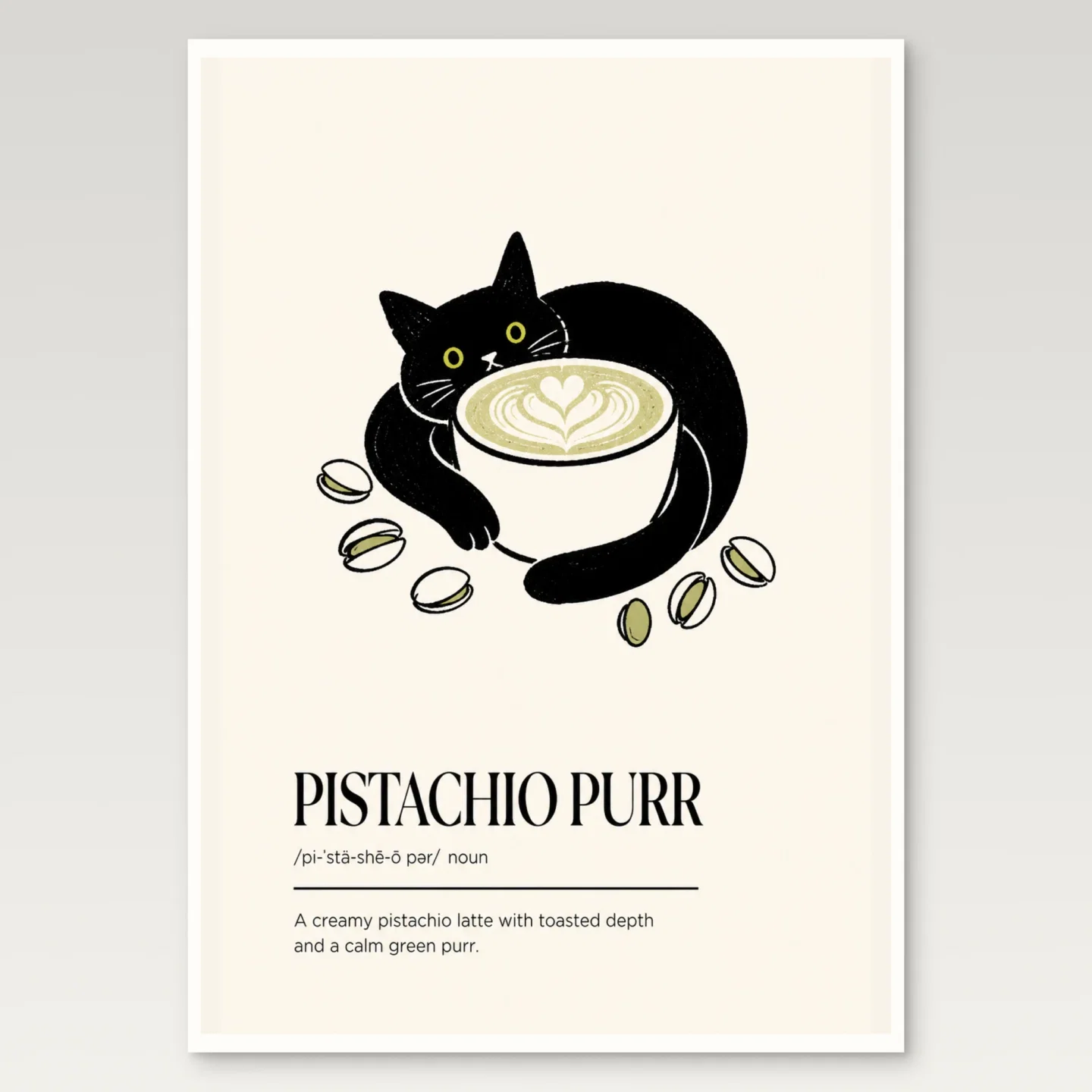 Pistachio Purr Poster mockup