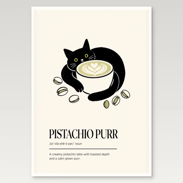 Pistachio Purr Poster