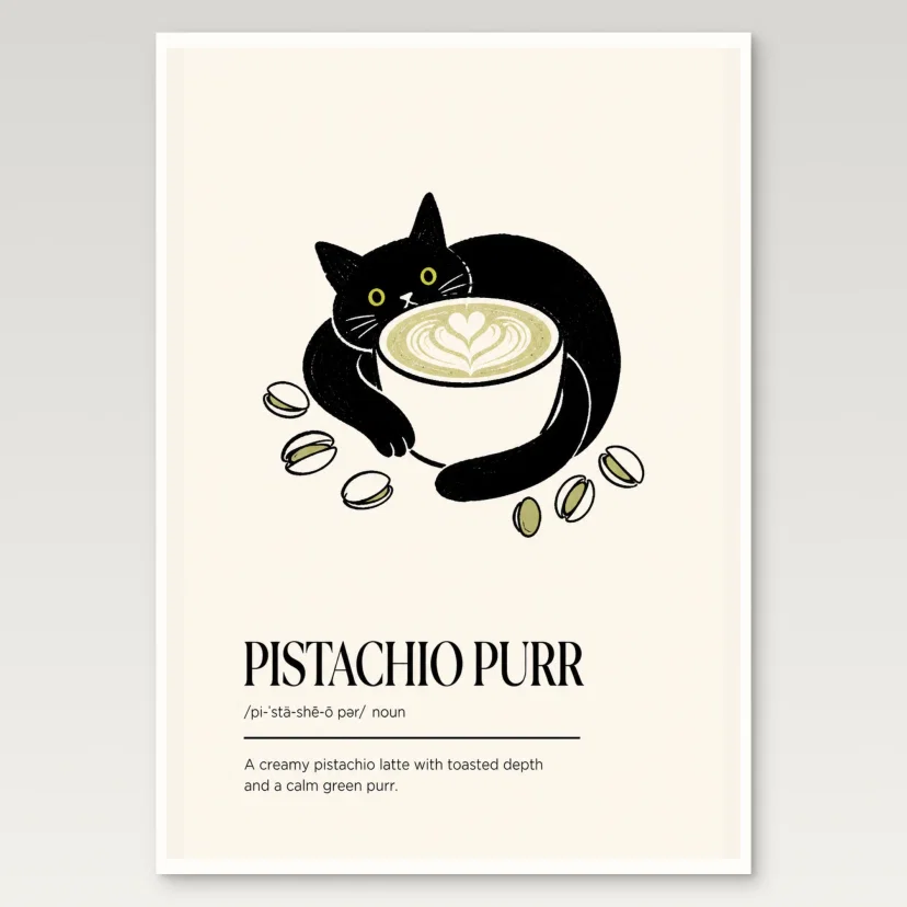 Pistachio Purr Poster