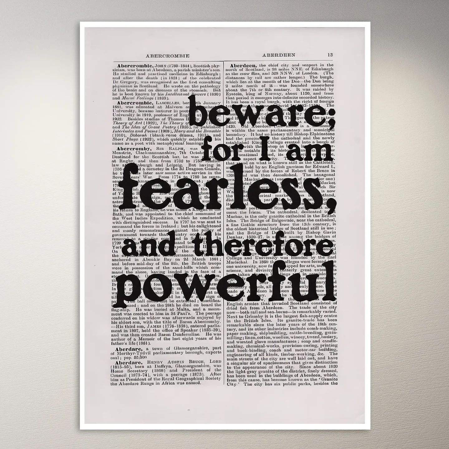 Beware, For I Am Fearless, and Therefore Powerful Poster