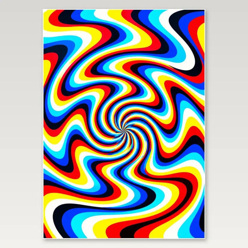 Rainbow Layered Ribbons A4 Poster