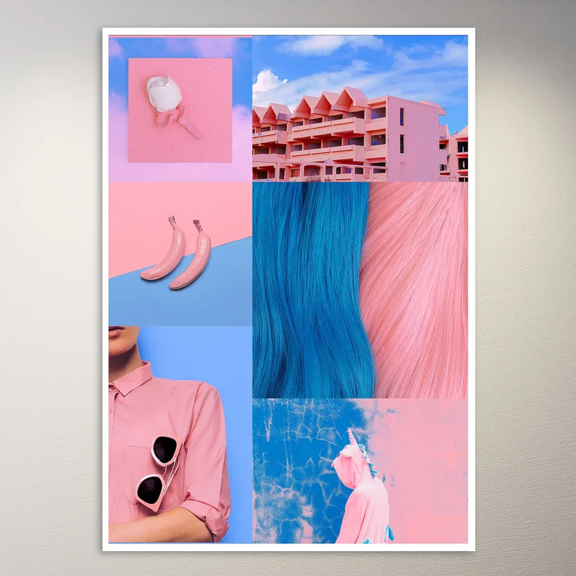 Sky Blue and Peach Aesthetic Poster