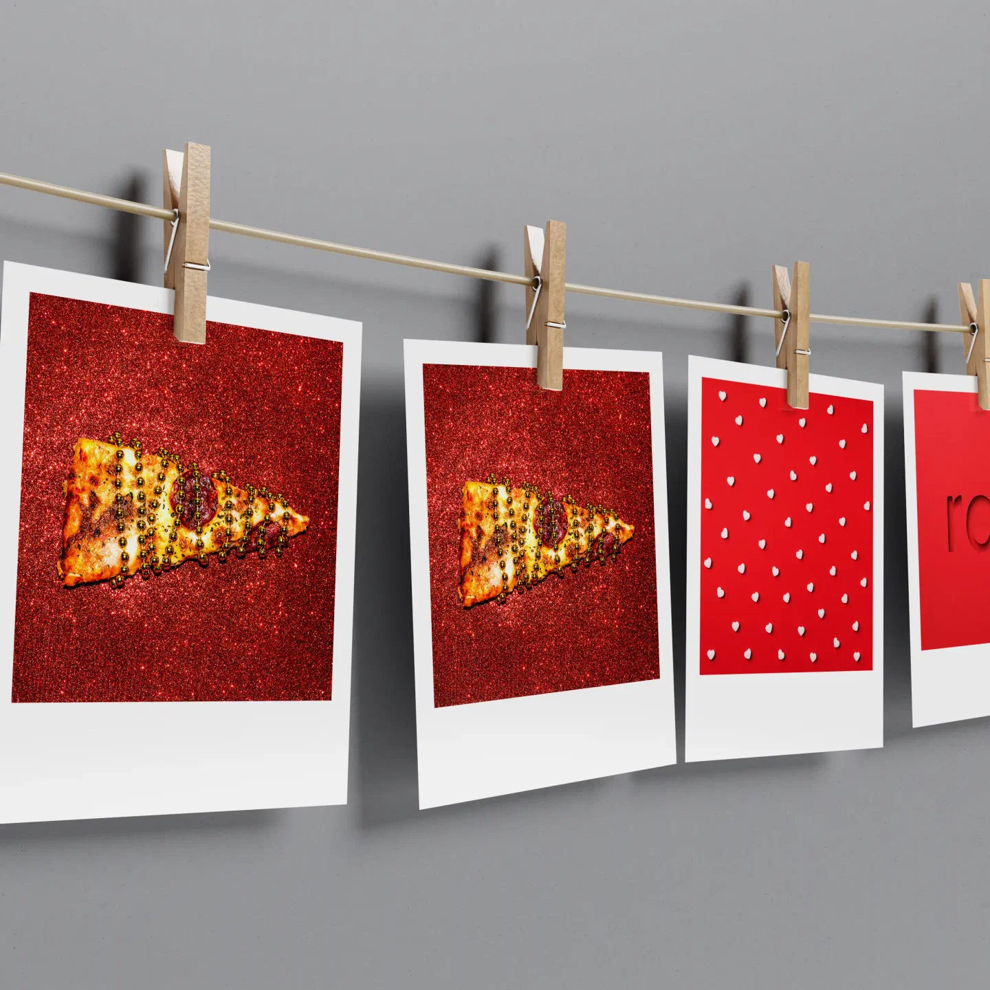 Red Abstract Prints Set of 12