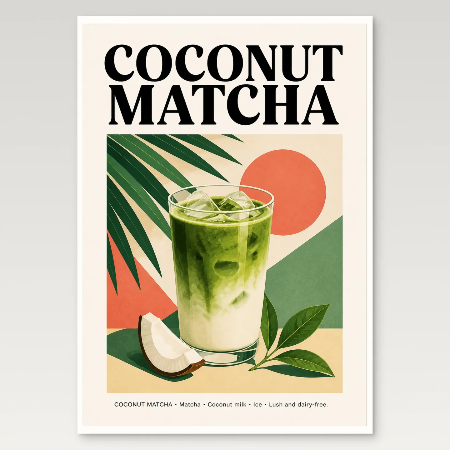 Coconut Matcha Poster mockup