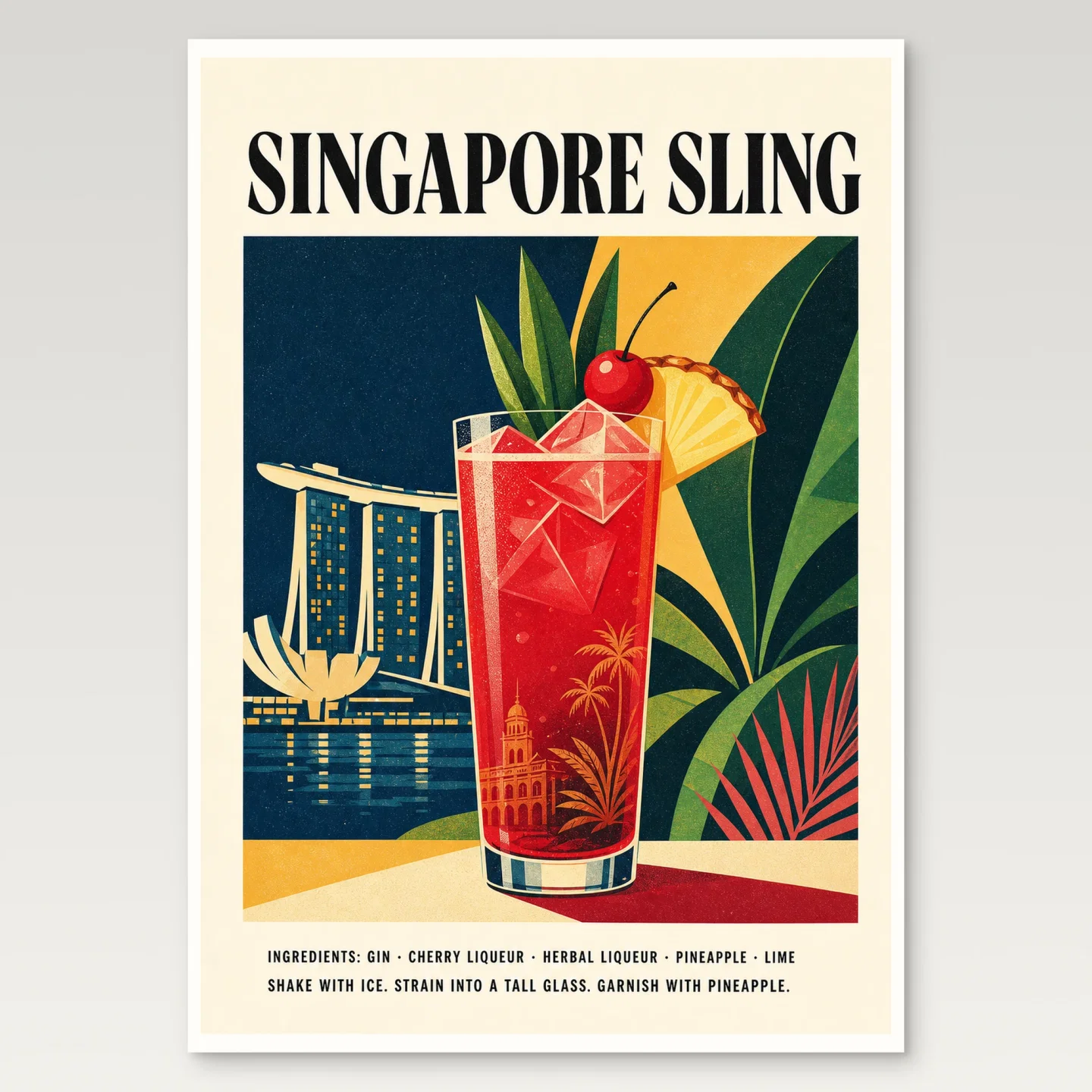 Singapore Sling Poster mockup