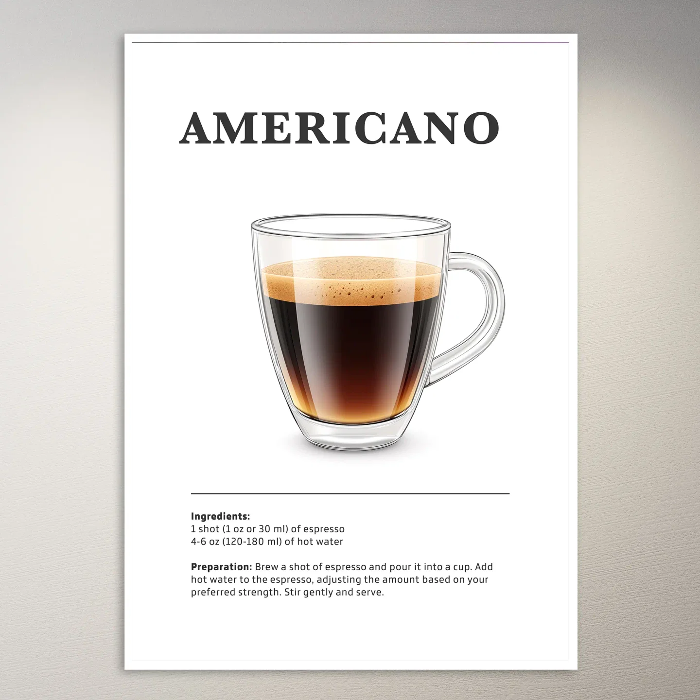 Americano Coffee Drink Poster