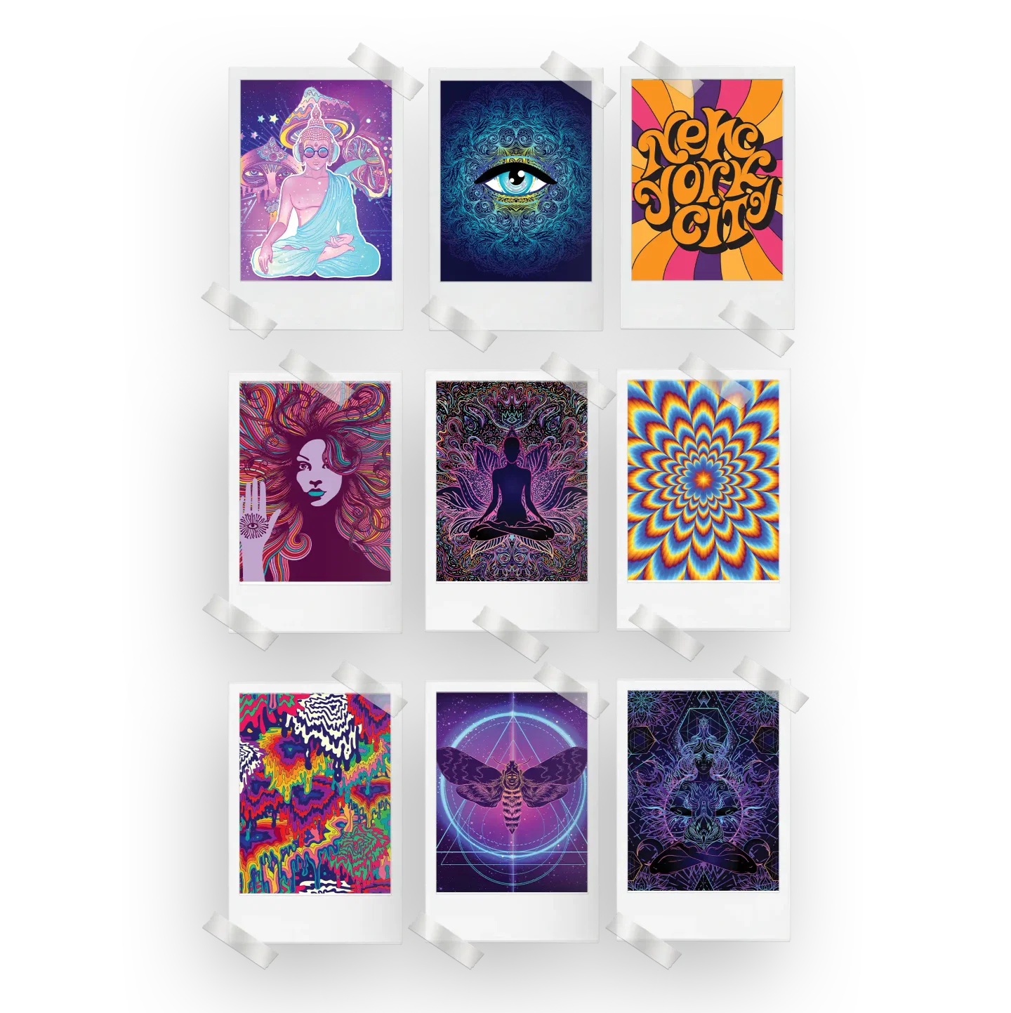 Psychedelic Aesthetic Set of 9