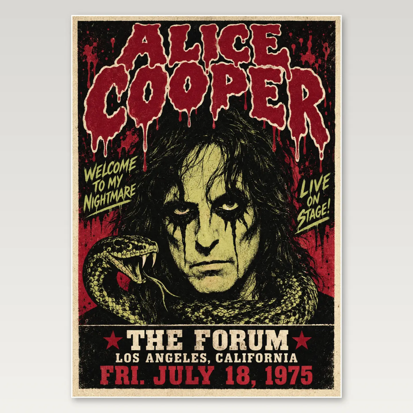Alice Cooper Portrait A4 Poster mockup