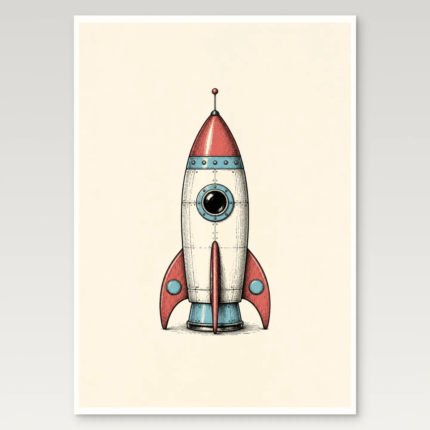 Toy Rocket Poster mockup