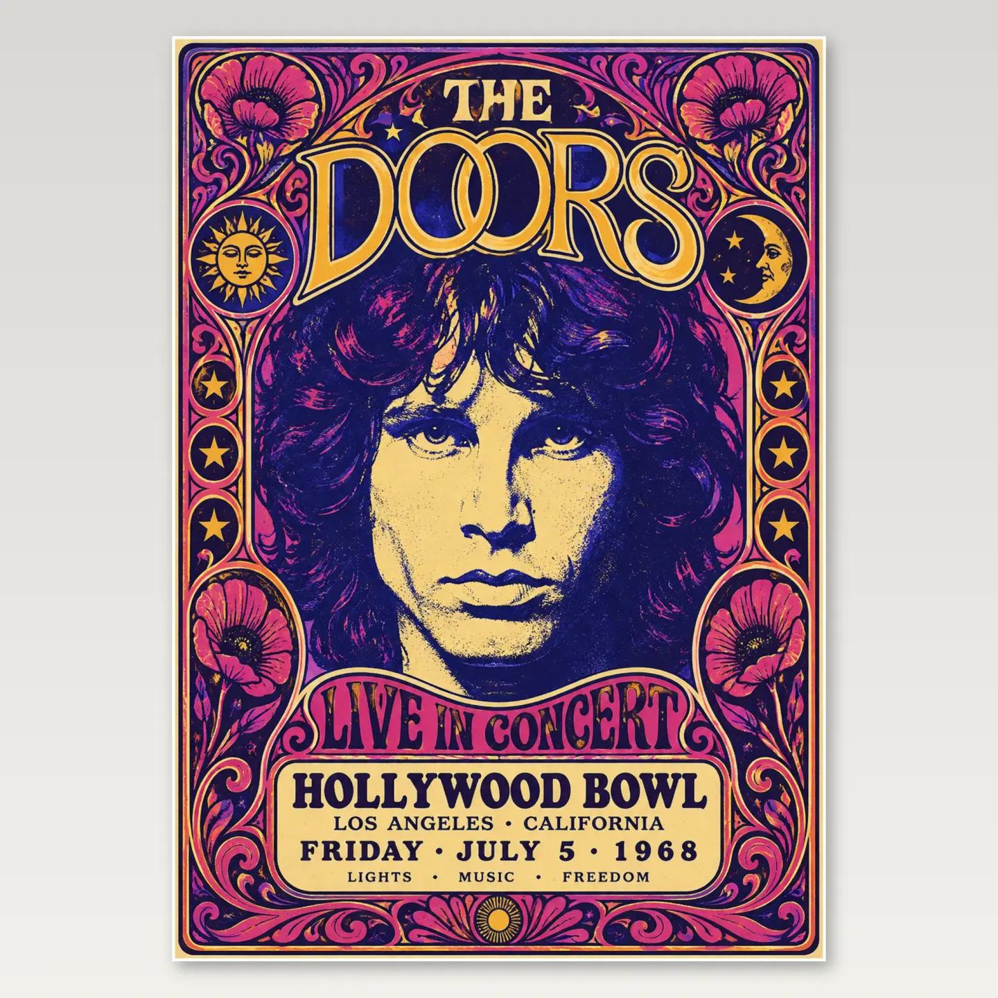 Doors Psychedelic Face A4 Poster mockup