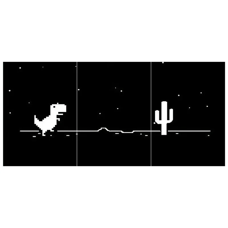 Dino Game Scene Split Poster (Set of 3)