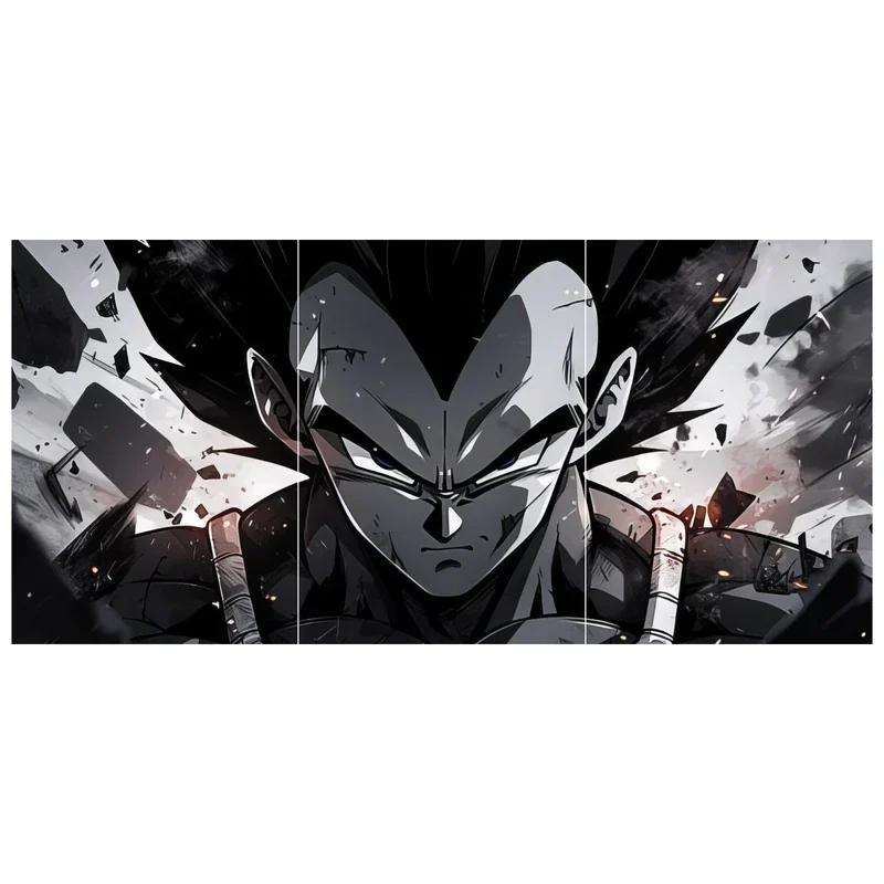 Vegeta Monochrome Art Split Poster (Set of 3)