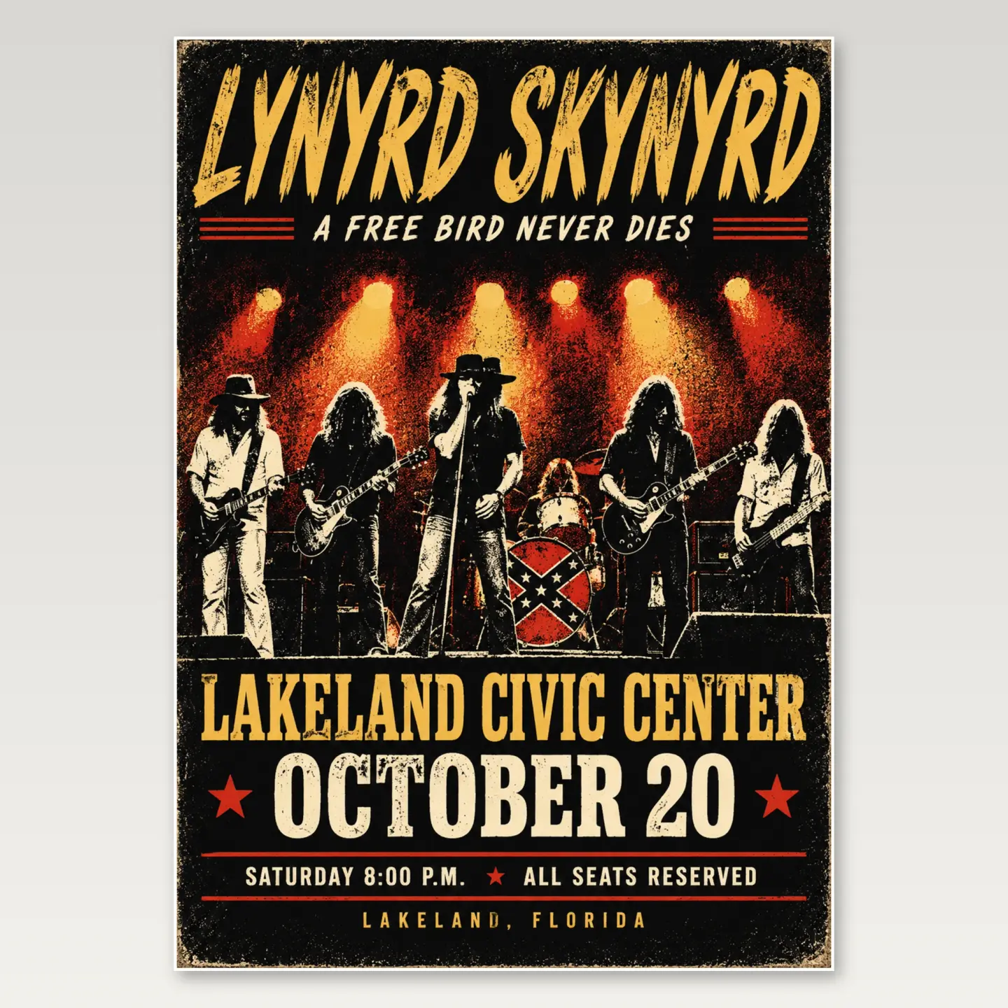 Lynyrd Skynyrd Stage A4 Poster mockup