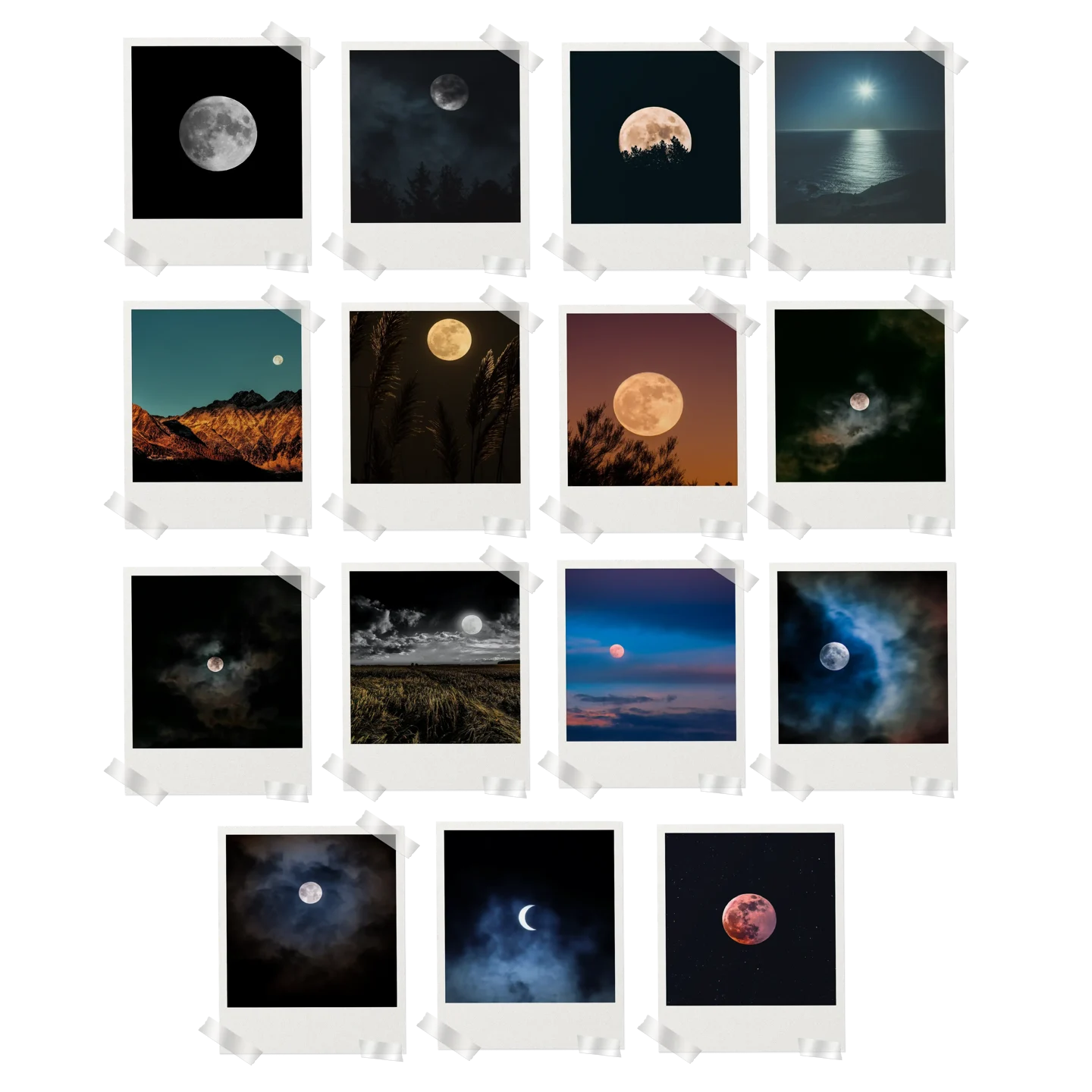 Moon Prints Set of 15