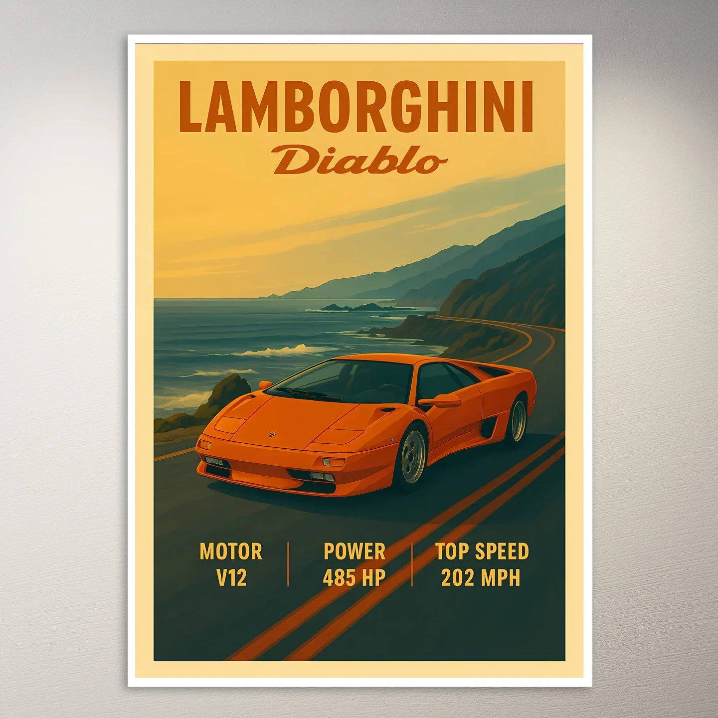 Lamborghini Diablo Roadster Poster