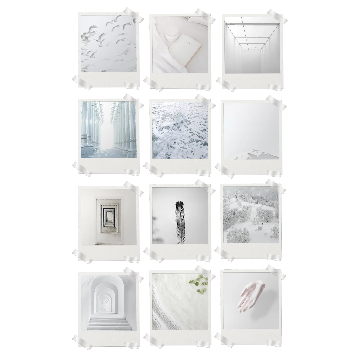 White Prints Set of 12
