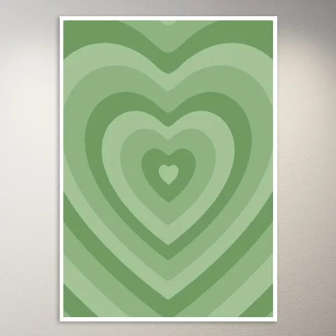 Green Vintage Heart | Aesthetic Poster