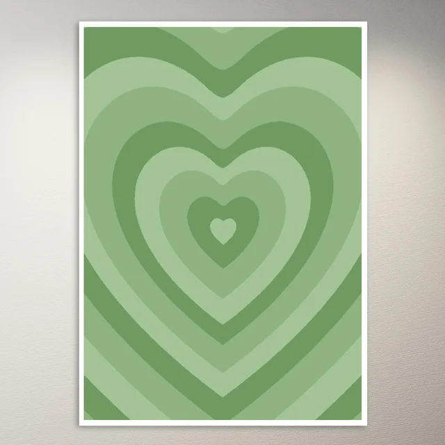 Green Vintage Heart | Aesthetic Poster