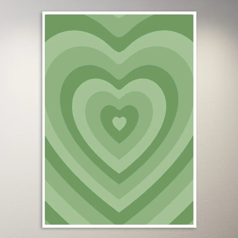 Green Vintage Heart | Aesthetic Poster