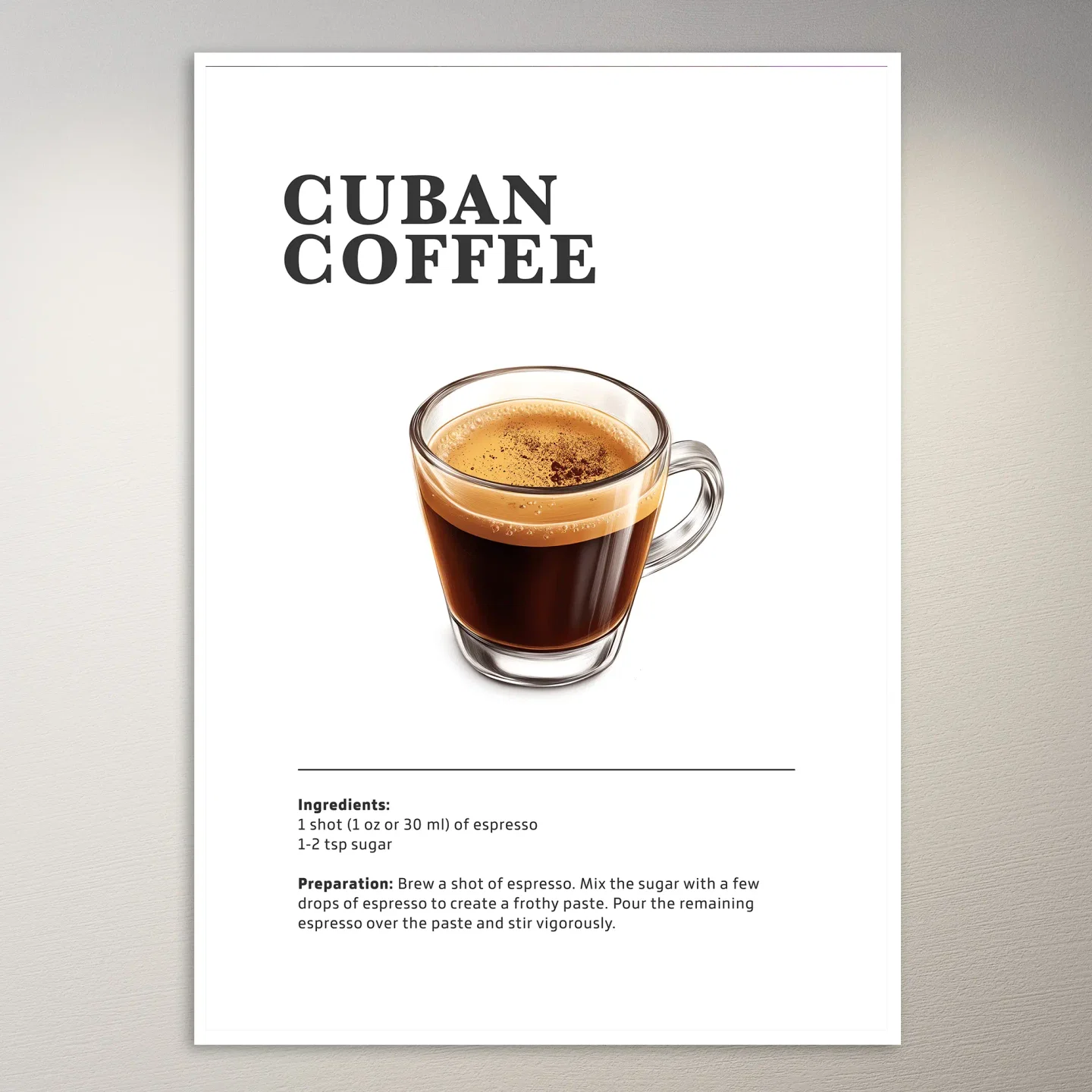 Cuban Coffee Drink Poster