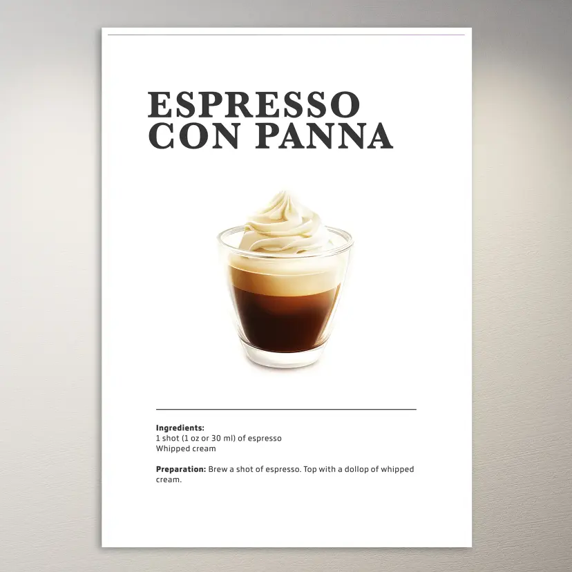 Espresso Con Panna Drink Poster