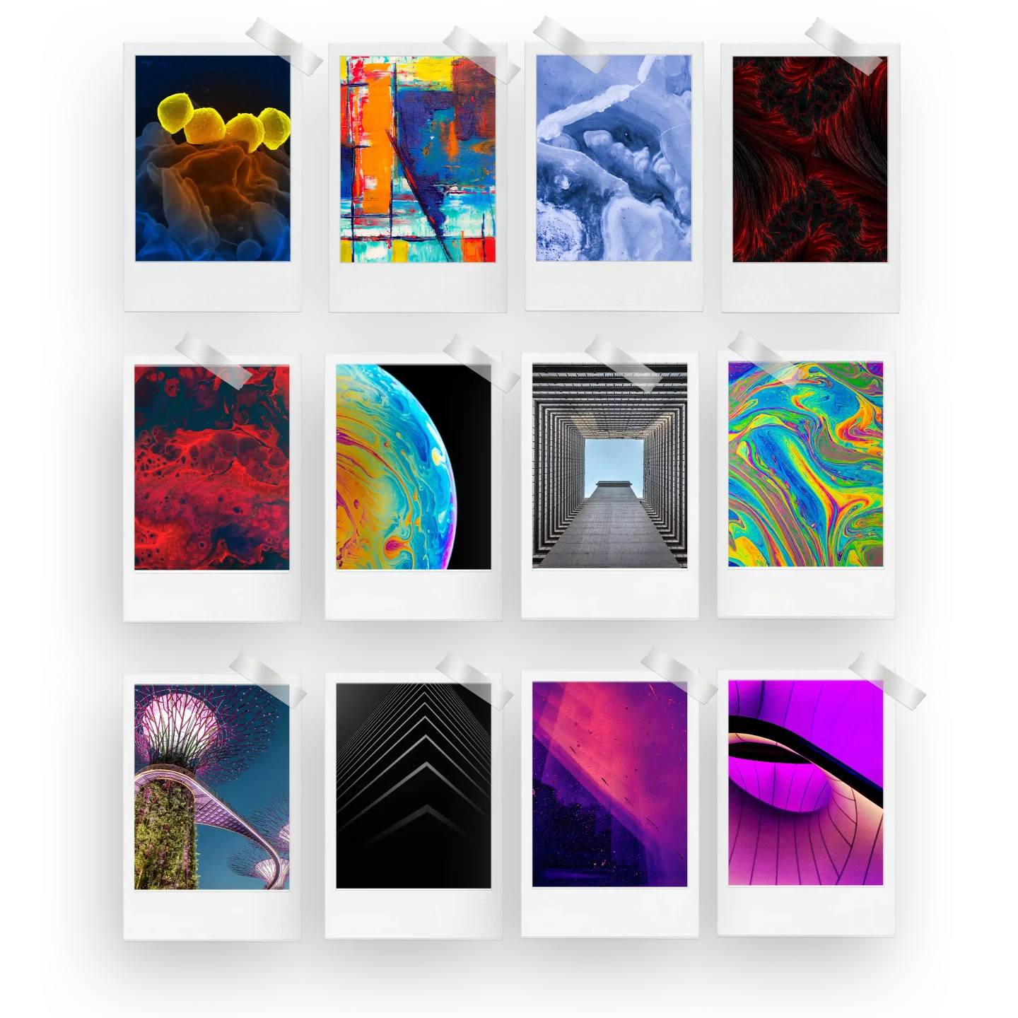 Geometric Abstract Prints Set of 12