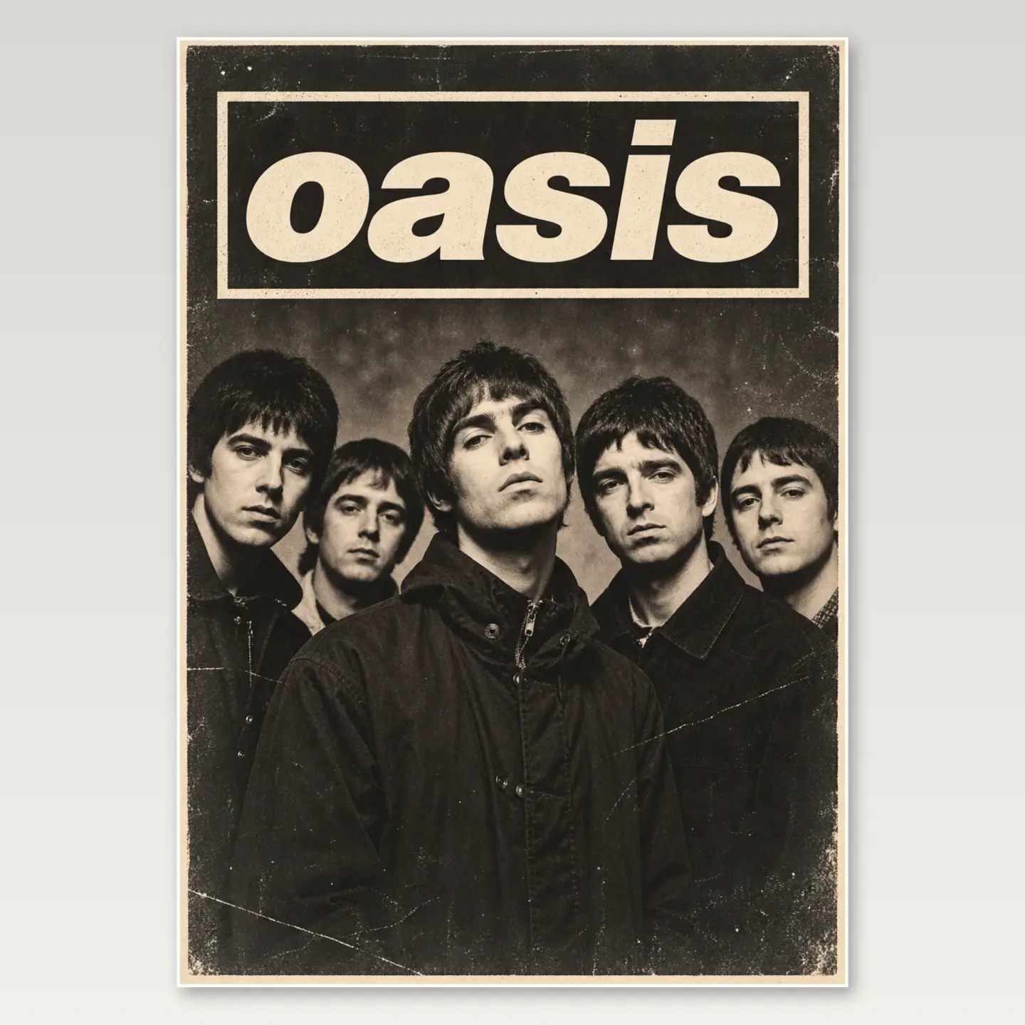 Oasis Band A4 Poster mockup