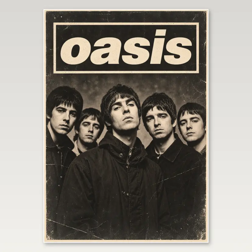 Oasis Band A4 Poster