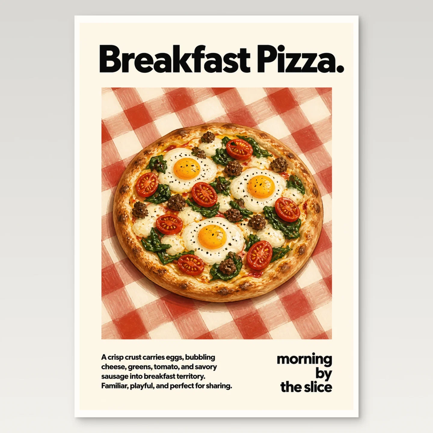 Breakfast Pizza Poster mockup