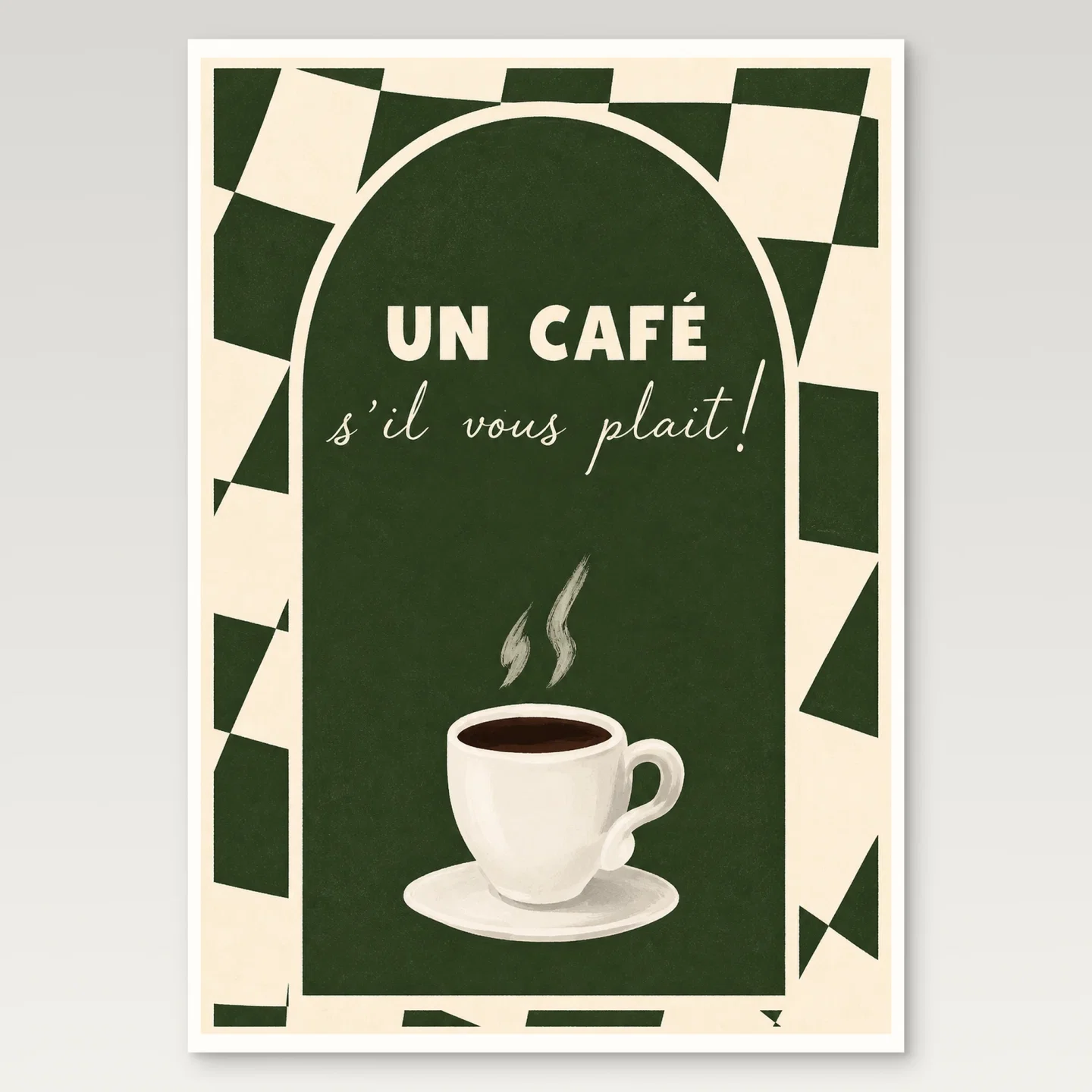 Un Cafe Poster mockup