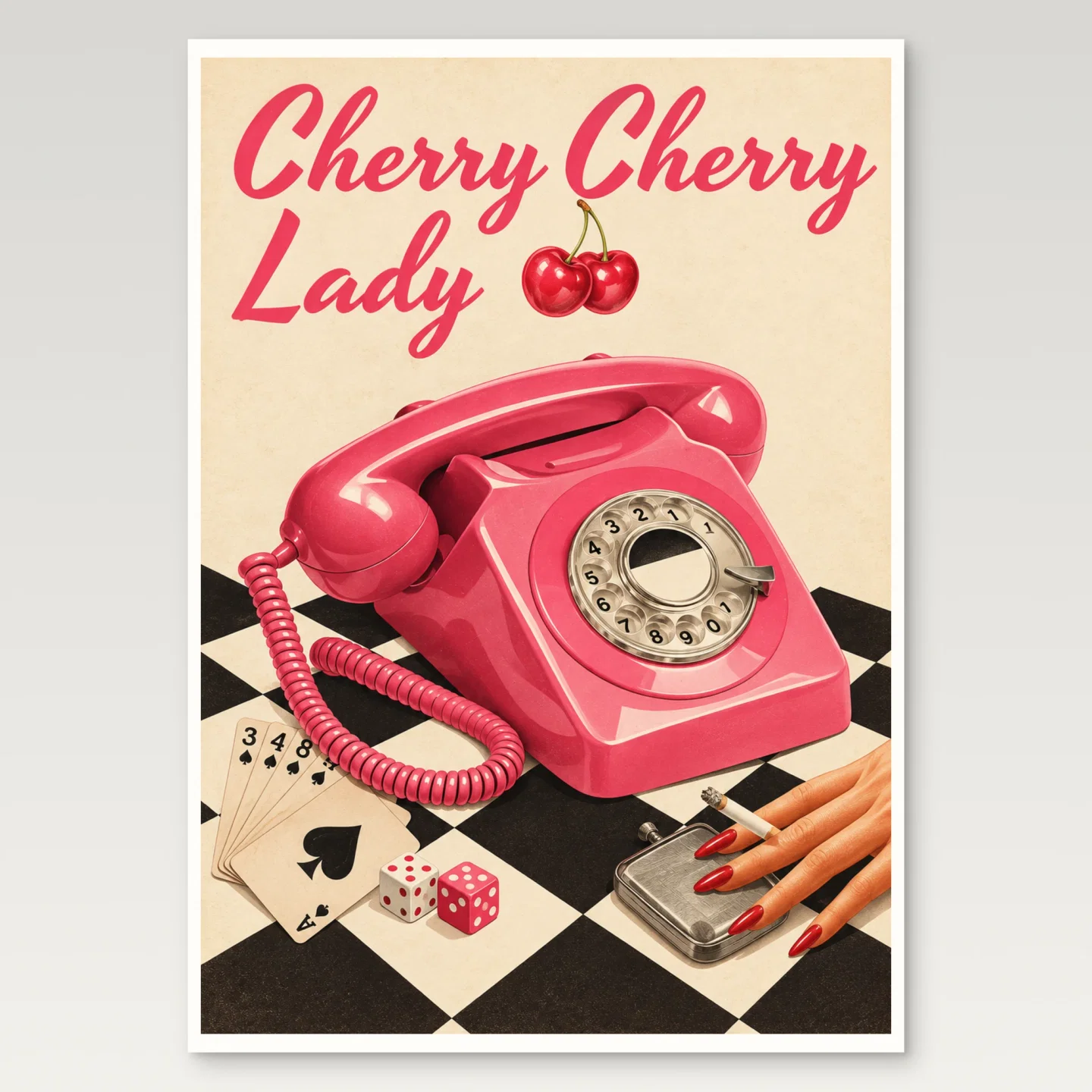 Cherry Cherry Lady Poster mockup