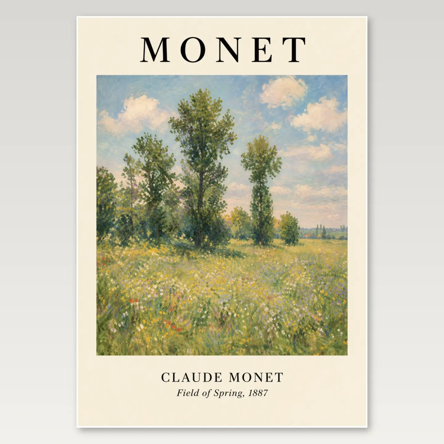 Monet Meadow A4 Poster mockup