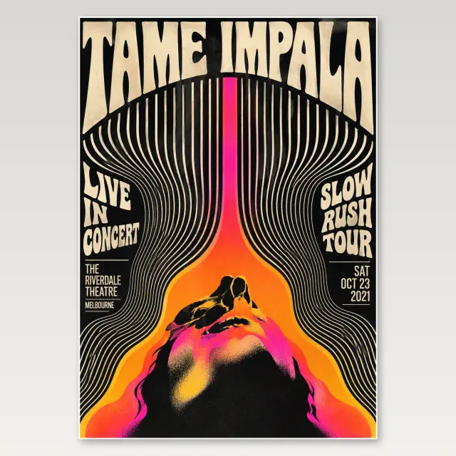 Tame Impala Retro Waves A4 Poster