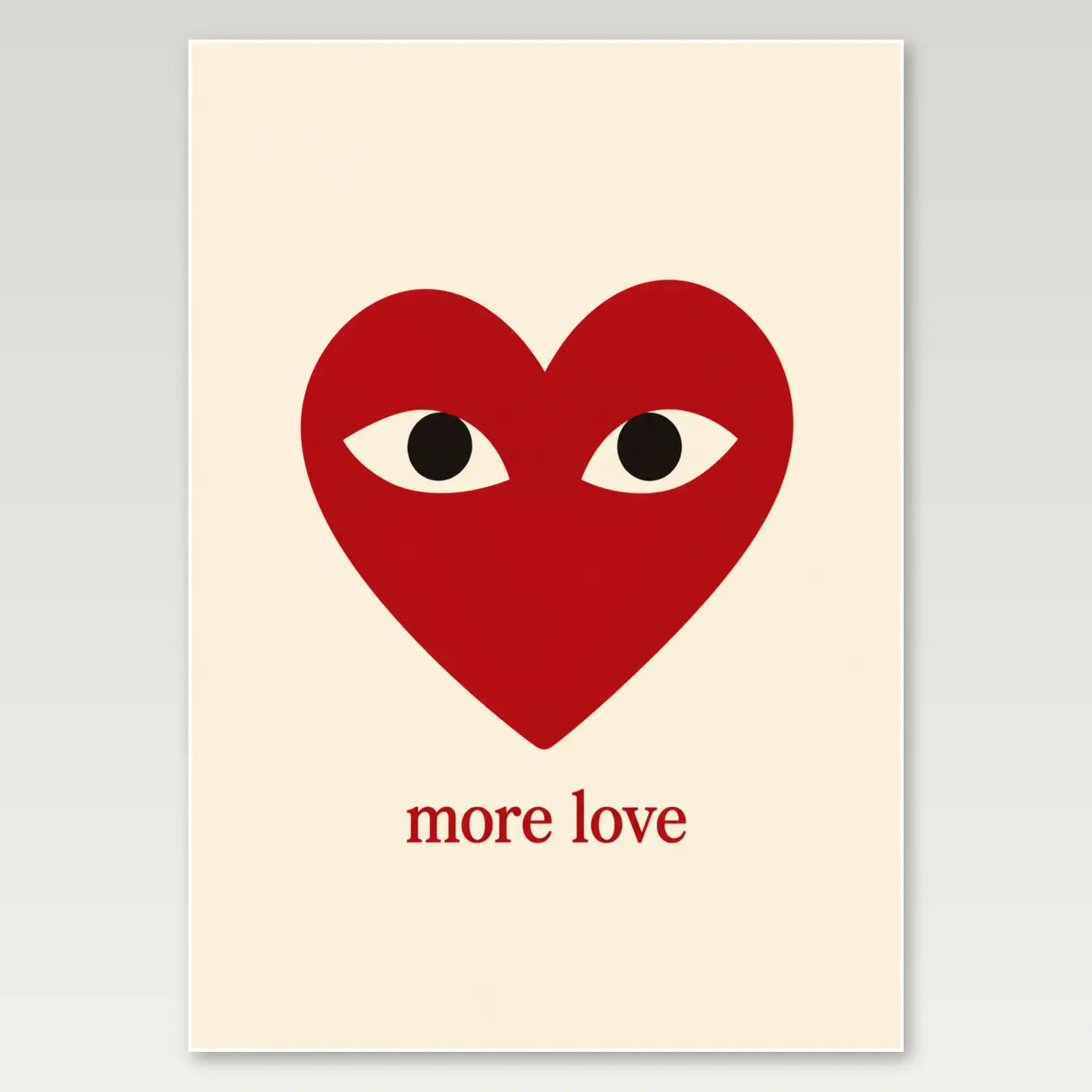 Red Heart Minimal A4 Poster mockup