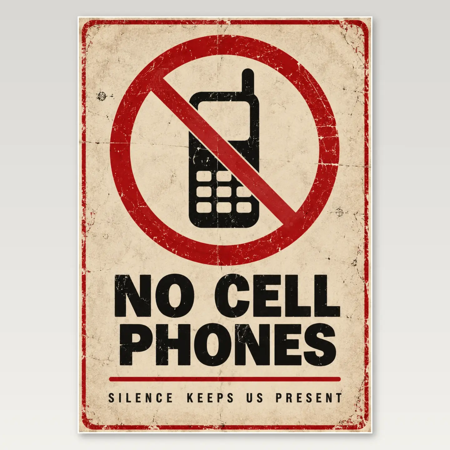 No Cell Phones A4 Poster mockup