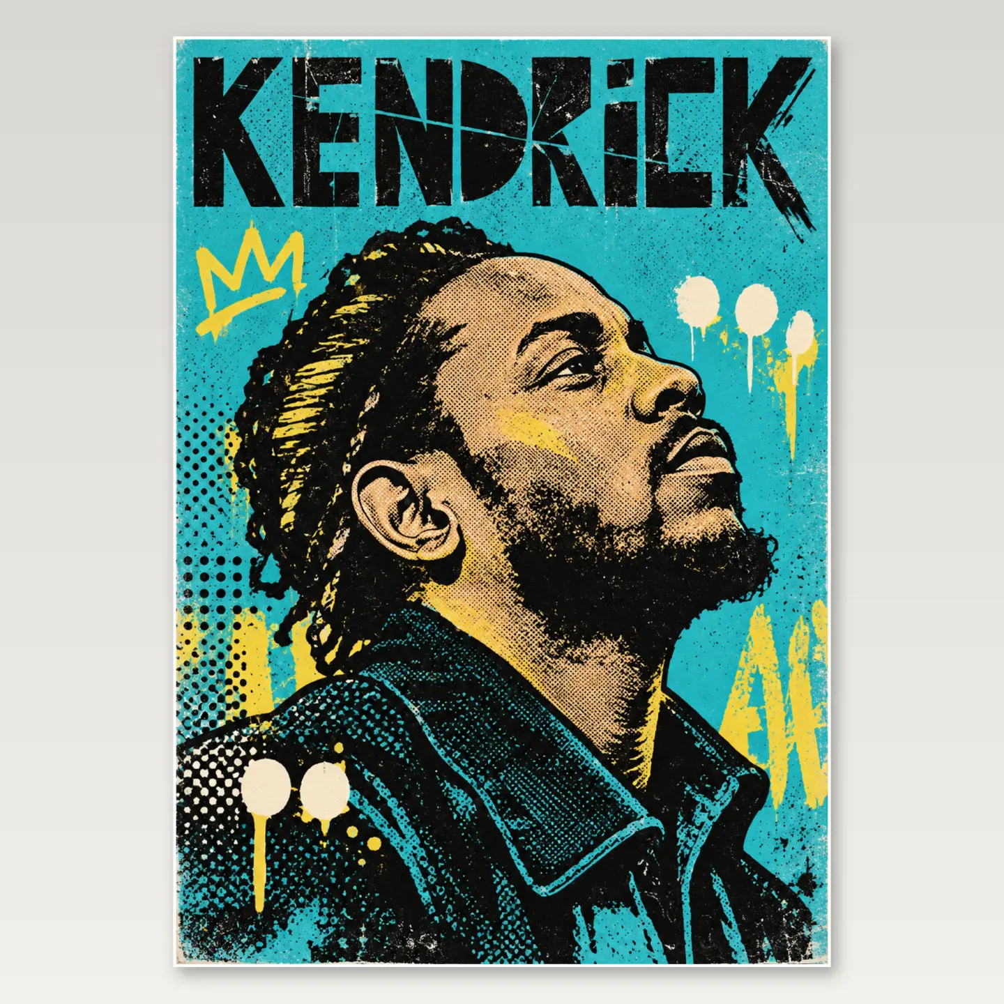 Kendrick Blue A4 Poster mockup