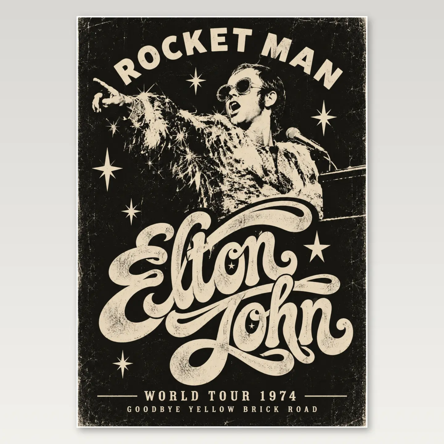 Rocket Man Elton John A4 Poster mockup