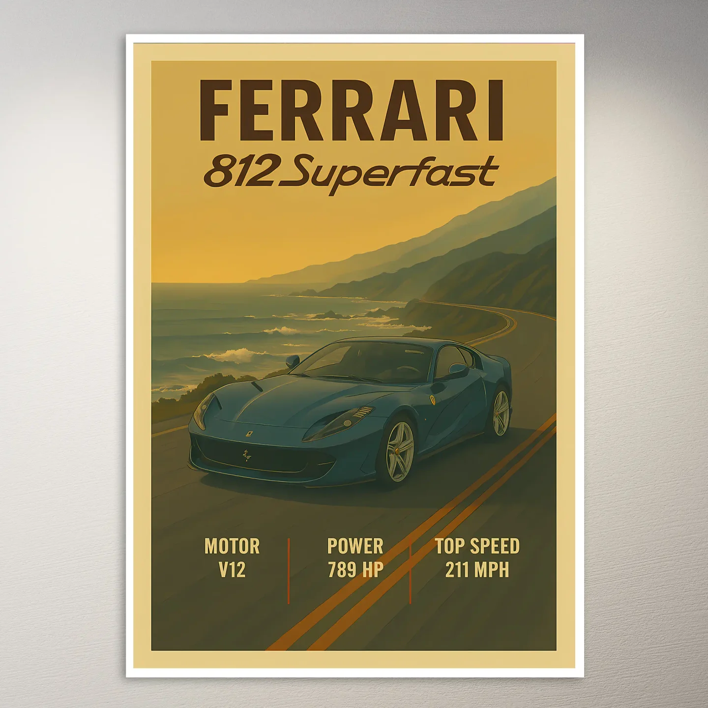 Ferrari 812 Superfast Car Poster