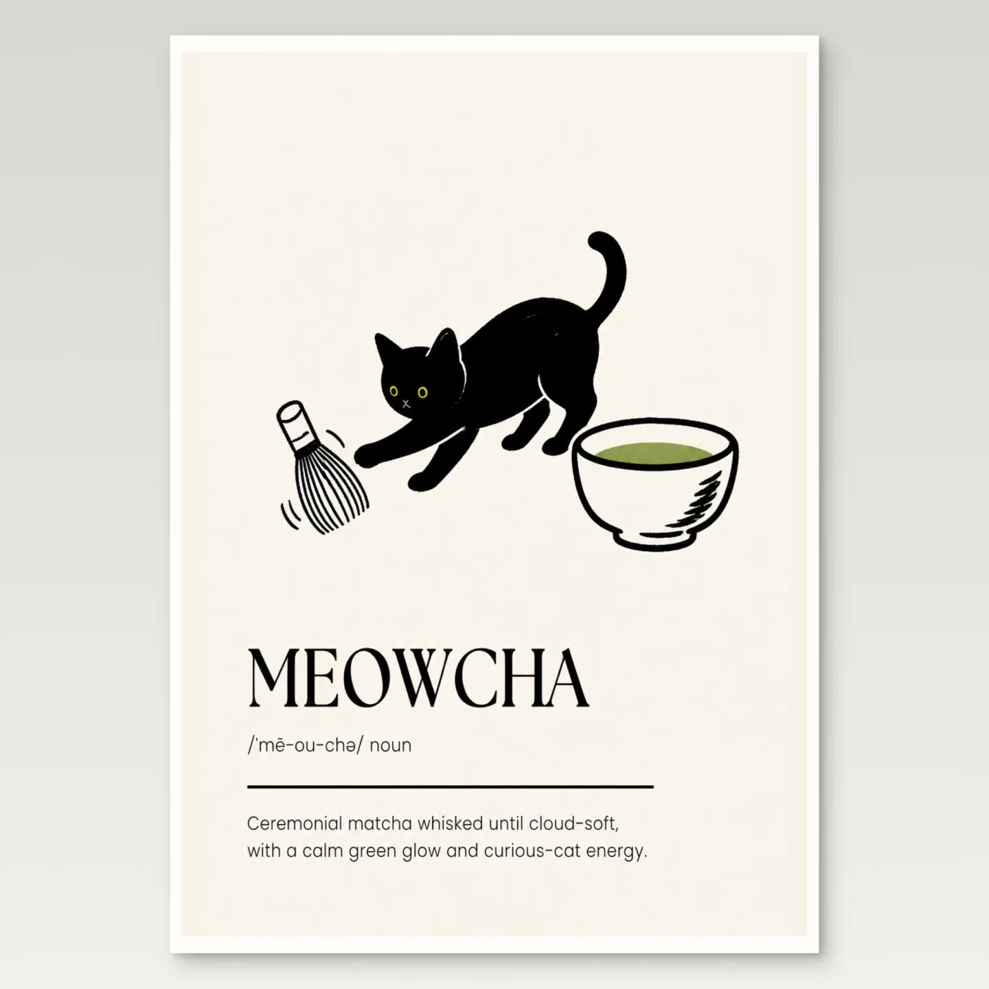 Meowcha Poster mockup