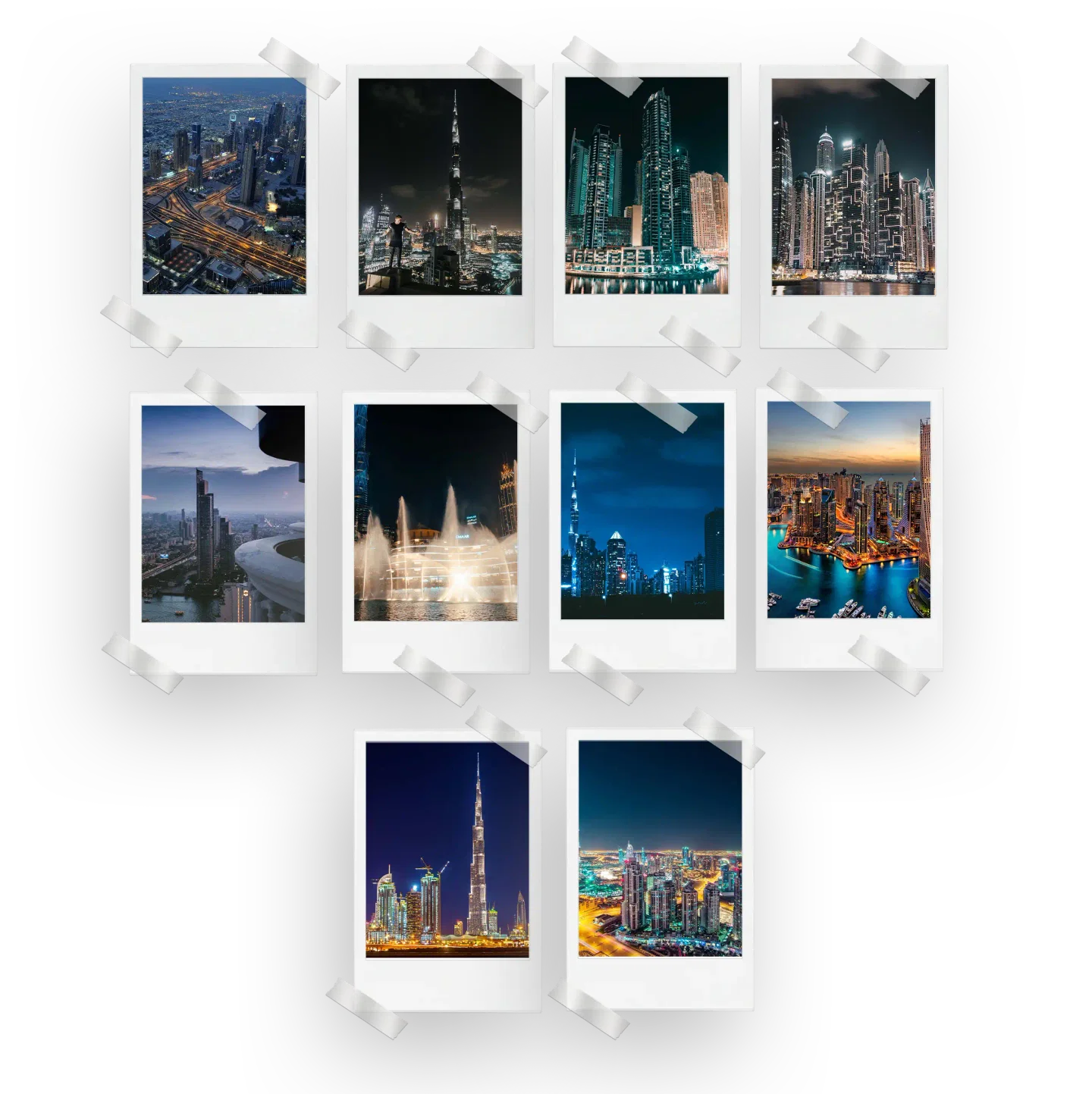 Dubai Skyline Prints Set of 10