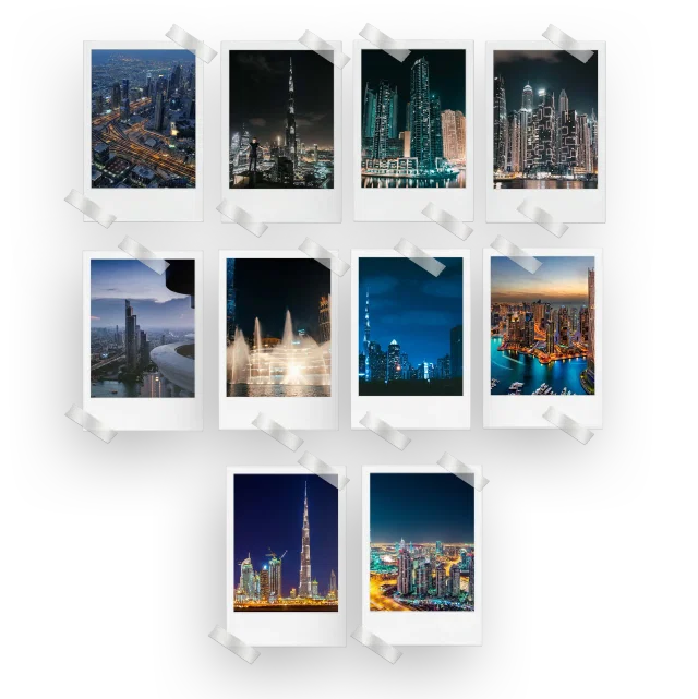 Dubai Skyline Prints Set of 10
