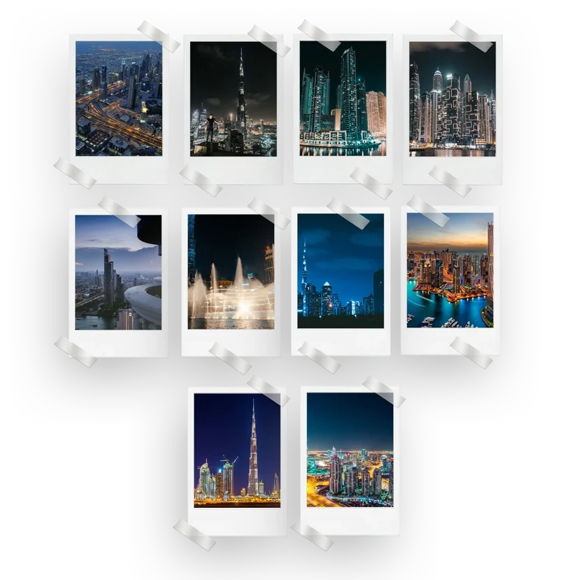 Dubai Skyline Prints Set of 10